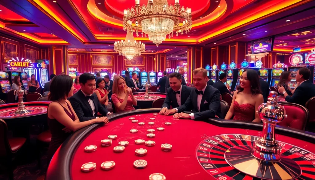 Players strategizing at a GO8 poker table in a luxurious casino.