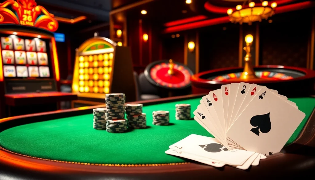 Players enjoying an exciting poker game at BRO138 login table with vibrant chips and professional lighting.