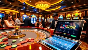 Experience thrilling moments in sky888 casino with vibrant game tables and engaged players.