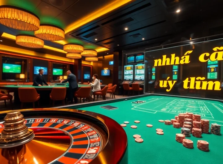 Engaging professional gameplay at Nhà cái uy tín casino with roulette, cards, and betting chips