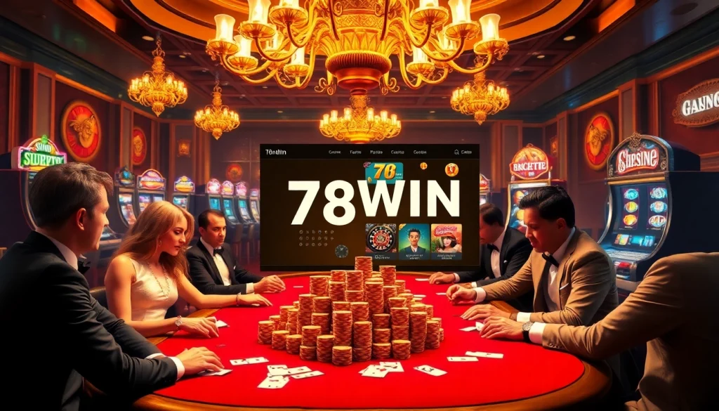 Experience the excitement of winning big at 78WIN with luxurious casino gaming visuals.
