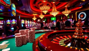 SODO casino with vibrant tables and enthusiastic players enjoying high-stakes gambling excitement.