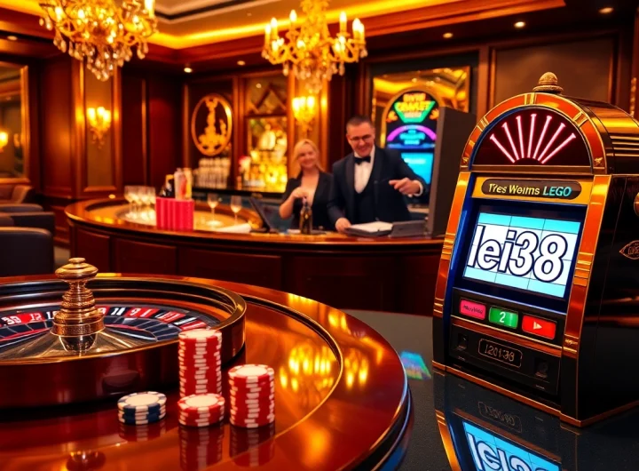 Experience winning with lego138 at an upscale casino featuring poker chips and slot machines.