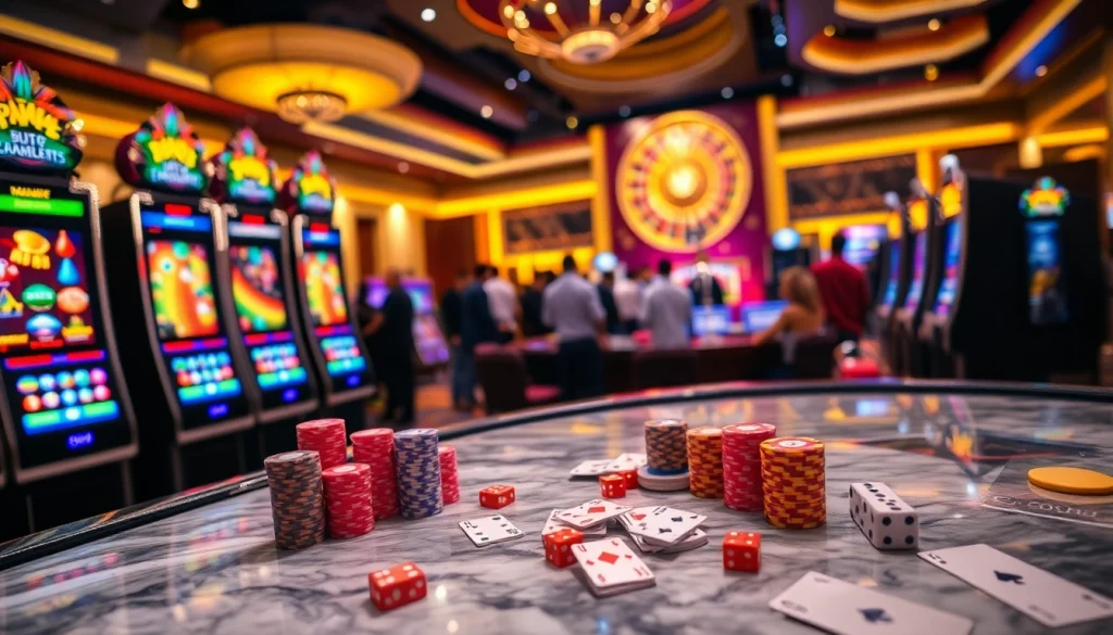 Experience the thrill of slot88 with vibrant slot machines and luxurious casino decor.