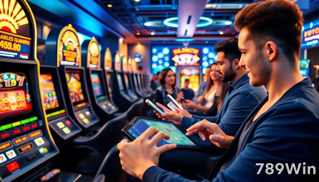 Online gaming experience at https://789winn.clothing/ featuring players enjoying casino games and sports betting.
