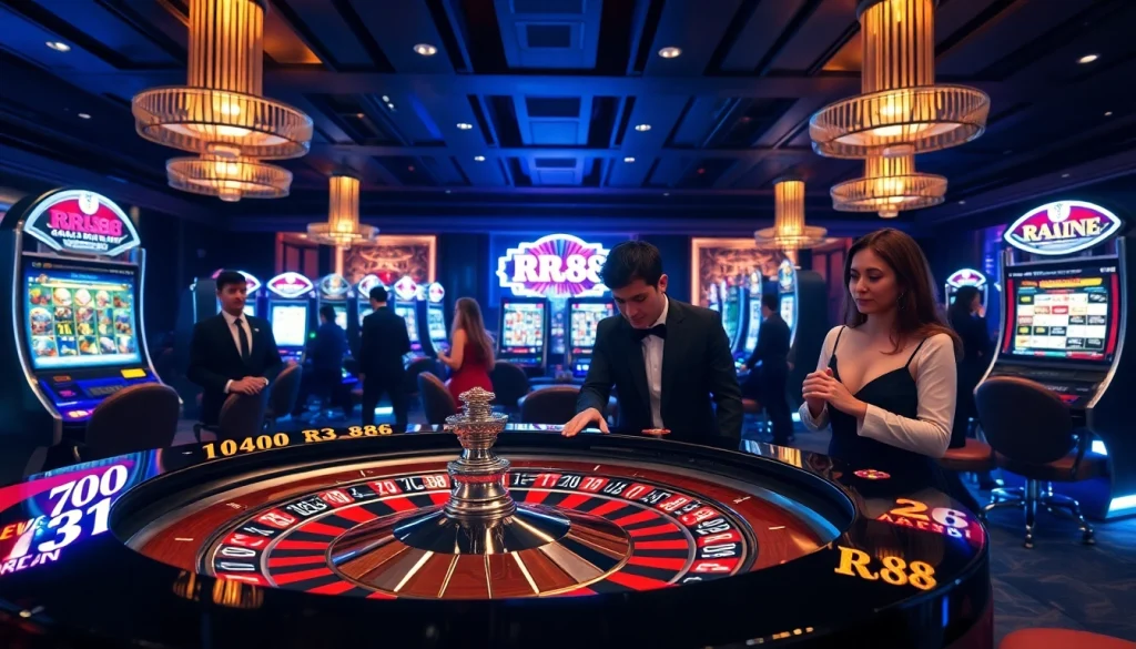 Players enjoy exciting casino games at https://rr88k1.com/, featuring elegant roulette tables and modern slot machines.