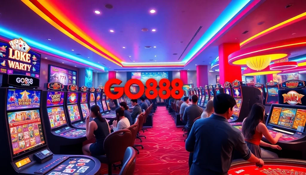 GO88 gaming platform showcasing exciting game variety in a vibrant atmosphere.