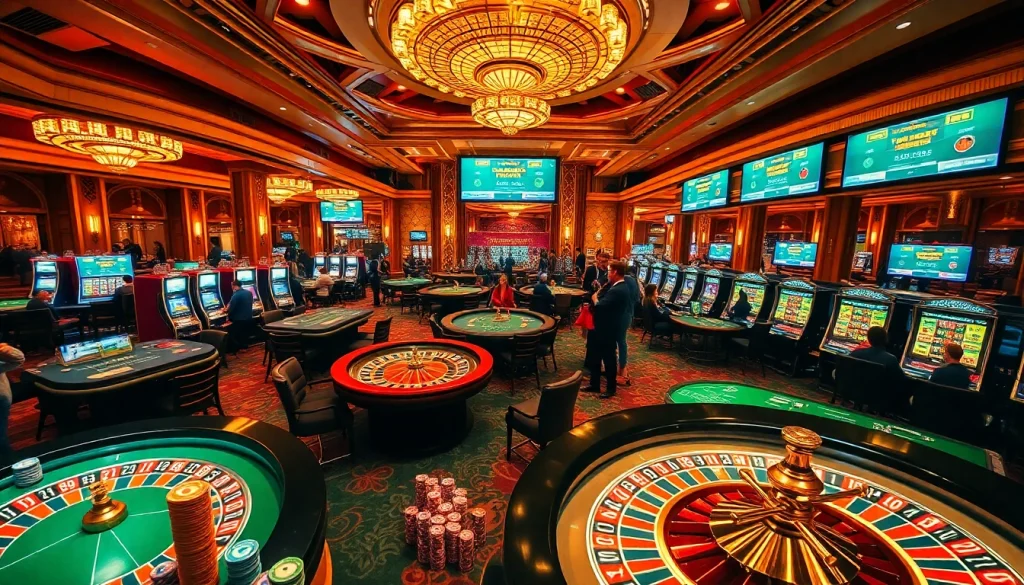 KQBD live scores shown amid a vibrant casino scene with roulette tables and poker chips.